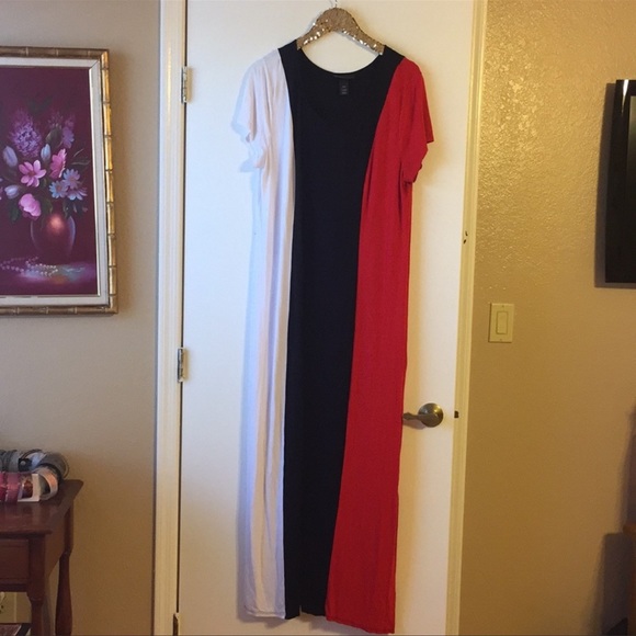 Lane Bryant Dresses & Skirts - Lane Bryant Color Block Maxi Dress - Size 18